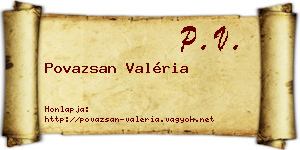 Povazsan Valéria névjegykártya
